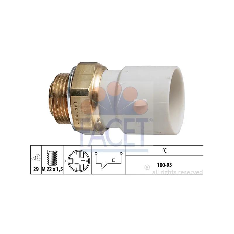 Interrupteur de température, ventilateur de radiateur FACET 7.5182