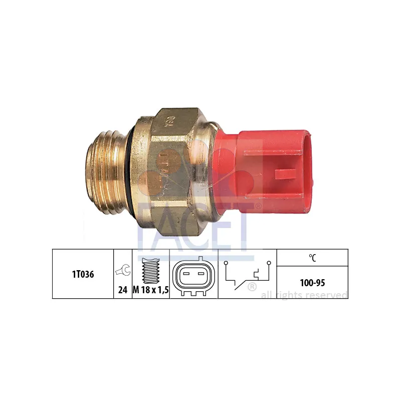 Interrupteur de température, ventilateur de radiateur FACET 7.5186
