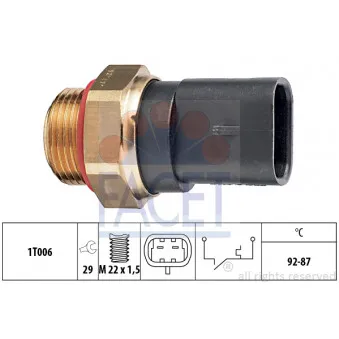 Interrupteur de température, ventilateur de radiateur FACET 7.5187