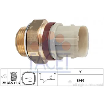 Interrupteur de température, ventilateur de radiateur FACET 7.5197