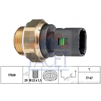 Interrupteur de température, ventilateur de radiateur FACET 7.5200