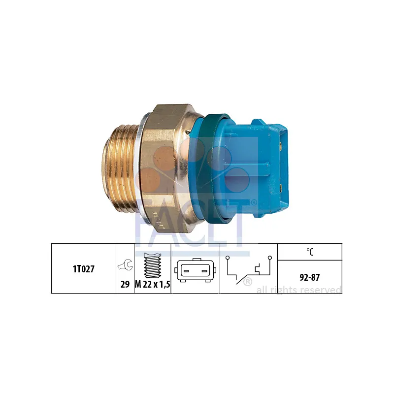 Interrupteur de température, ventilateur de radiateur FACET 7.5201