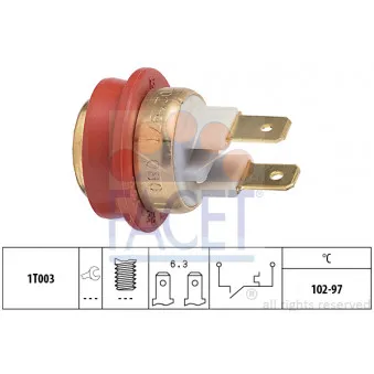 Interrupteur de température, ventilateur de radiateur FACET 7.5208