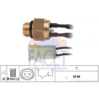 Interrupteur de température, ventilateur de radiateur FACET 7.5217