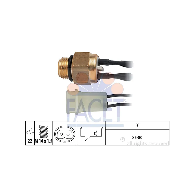 Interrupteur de température, ventilateur de radiateur FACET 7.5217