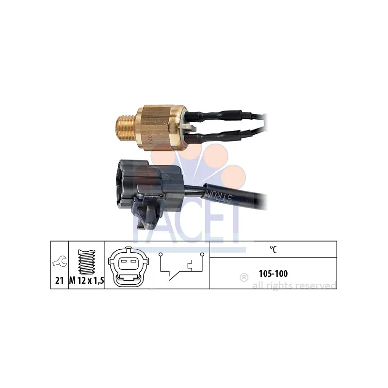 Interrupteur de température, ventilateur de radiateur FACET 7.5220