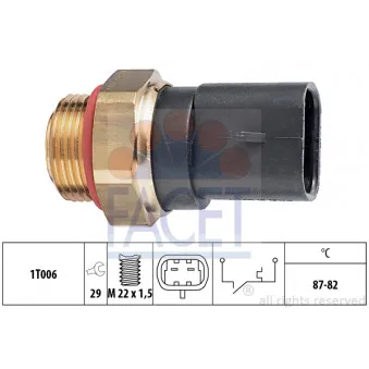 Interrupteur de température, ventilateur de radiateur FACET 7.5230