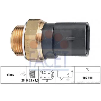 Interrupteur de température, ventilateur de radiateur FACET 7.5241