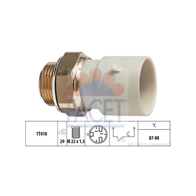 Interrupteur de température, ventilateur de radiateur FACET 7.5271