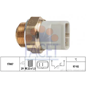 Interrupteur de température, ventilateur de radiateur FACET 7.5279
