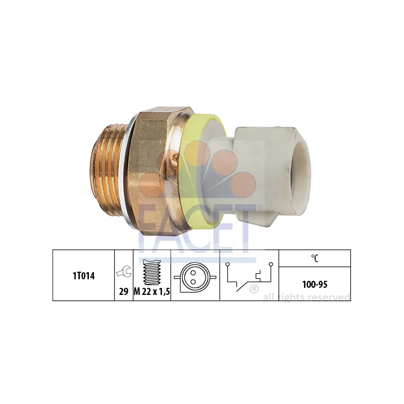 Interrupteur de température, ventilateur de radiateur FACET 7.5280