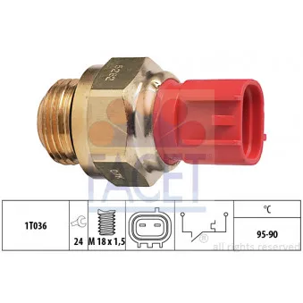 Interrupteur de température, ventilateur de radiateur FACET 7.5282