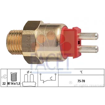 Interrupteur de température, ventilateur de radiateur FACET 7.5286