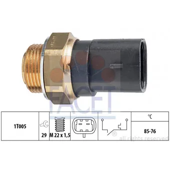 Interrupteur de température, ventilateur de radiateur FACET 7.5287