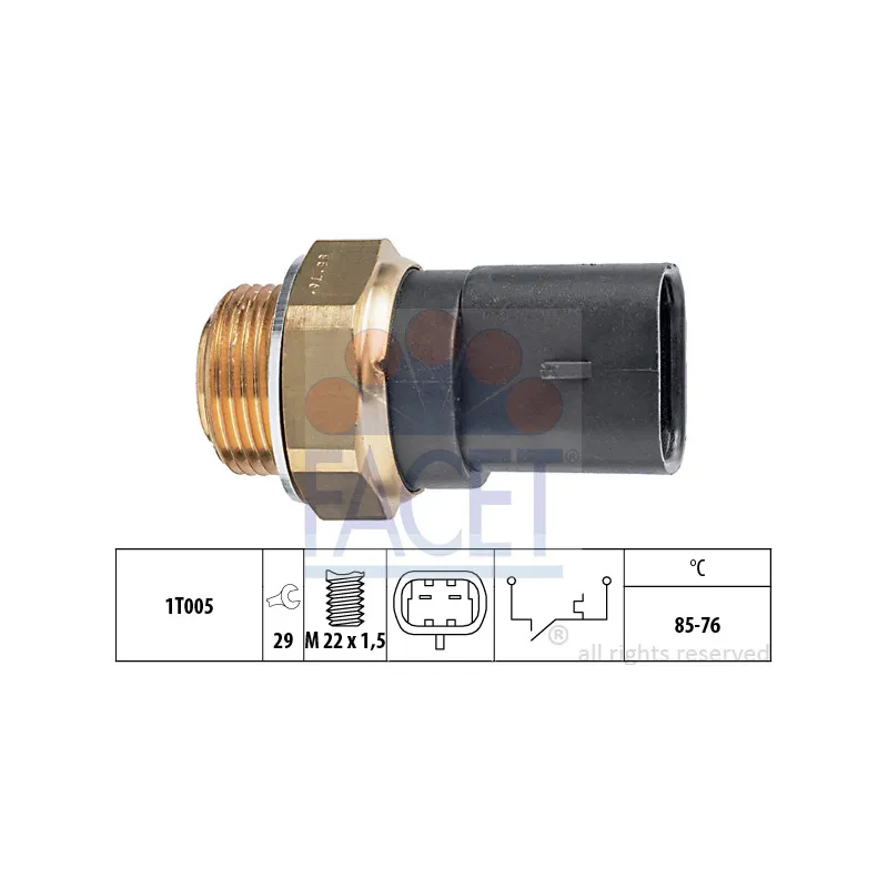 Interrupteur de température, ventilateur de radiateur FACET 7.5287