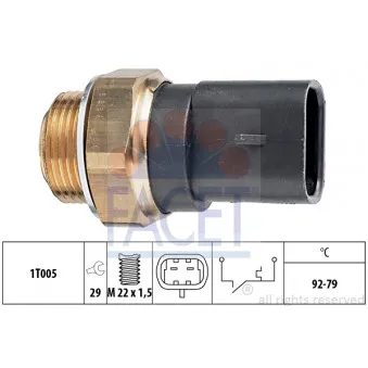 Interrupteur de température, ventilateur de radiateur FACET 7.5288