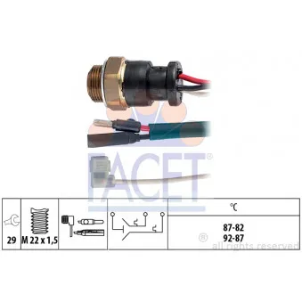 Interrupteur de température, ventilateur de radiateur FACET 7.5600