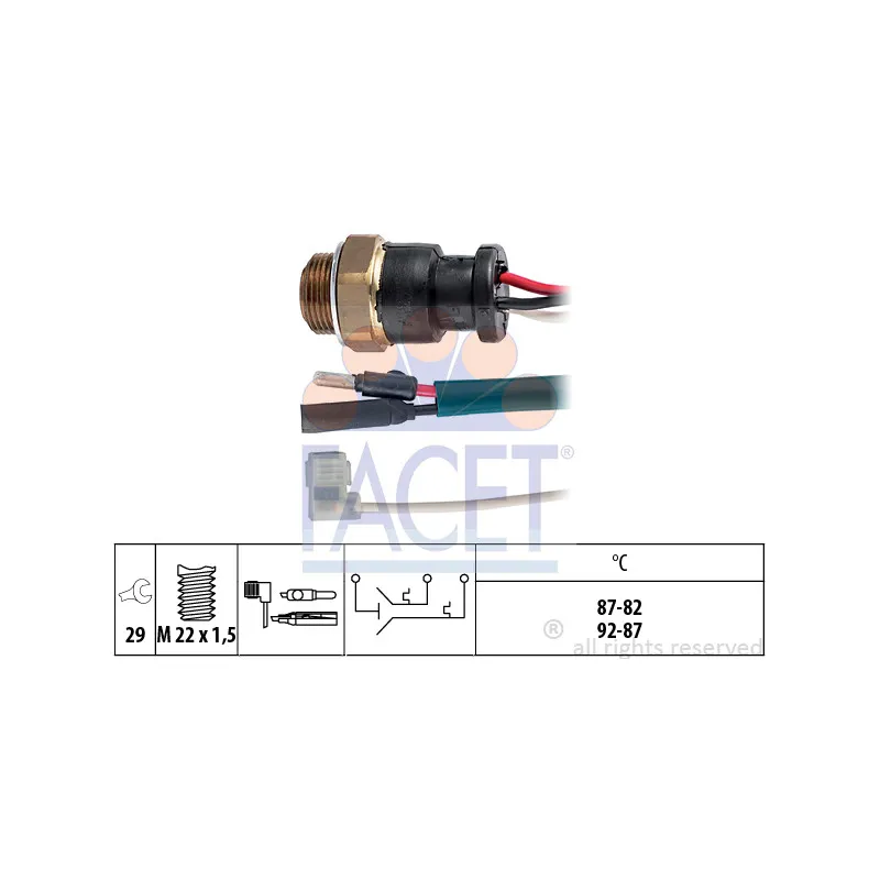 Interrupteur de température, ventilateur de radiateur FACET 7.5600