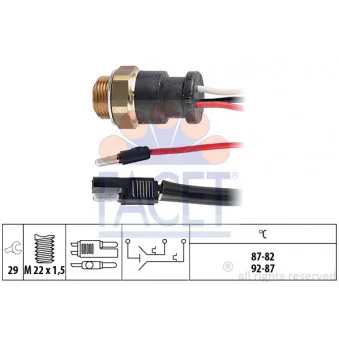 Interrupteur de température, ventilateur de radiateur FACET 7.5601