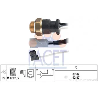 Interrupteur de température, ventilateur de radiateur FACET 7.5602