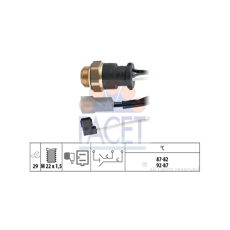 Interrupteur de température, ventilateur de radiateur FACET 7.5602