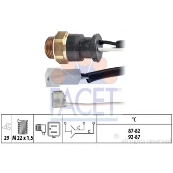 Interrupteur de température, ventilateur de radiateur FACET 7.5603