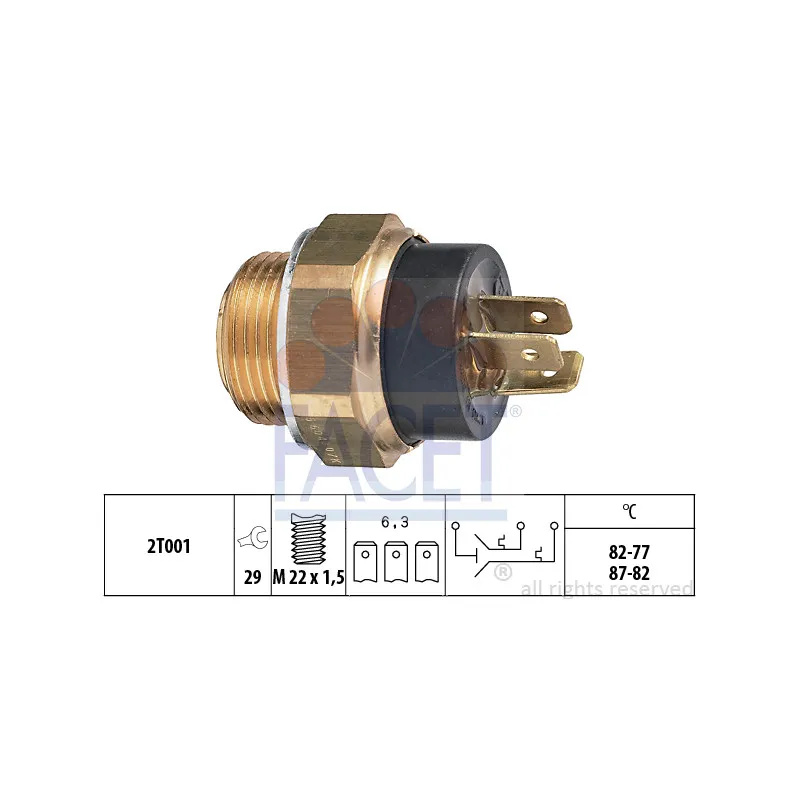 Interrupteur de température, ventilateur de radiateur FACET 7.5604
