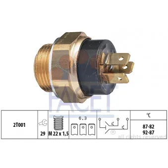 Interrupteur de température, ventilateur de radiateur FACET 7.5606