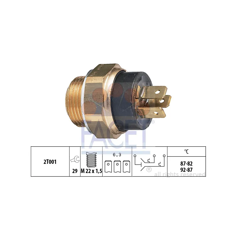 Interrupteur de température, ventilateur de radiateur FACET 7.5606