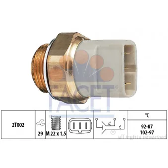 Interrupteur de température, ventilateur de radiateur FACET 7.5608
