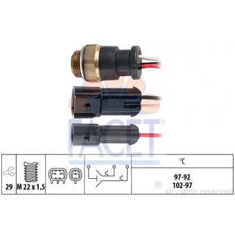 Interrupteur de température, ventilateur de radiateur FACET 7.5609