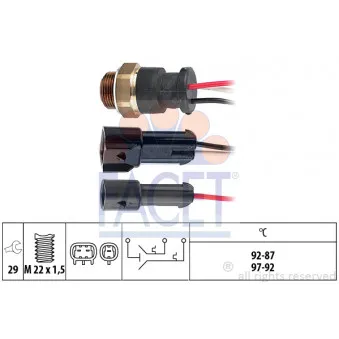 Interrupteur de température, ventilateur de radiateur FACET 7.5610