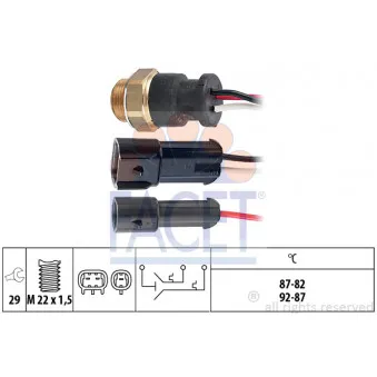 Interrupteur de température, ventilateur de radiateur FACET 7.5611