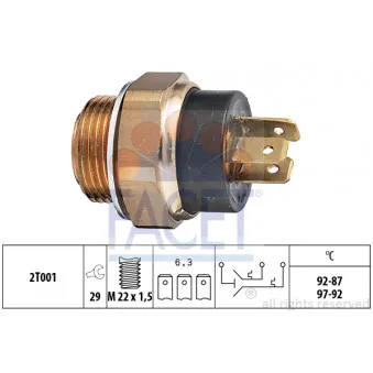 Interrupteur de température, ventilateur de radiateur FACET 7.5612