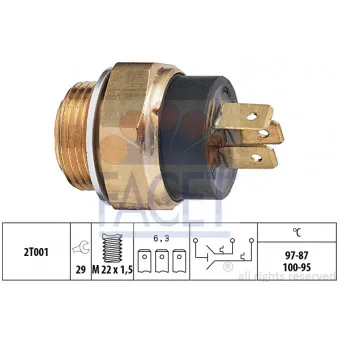 Interrupteur de température, ventilateur de radiateur FACET 7.5613