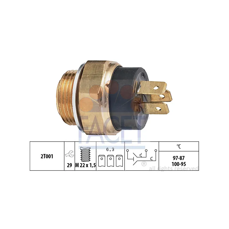 Interrupteur de température, ventilateur de radiateur FACET 7.5613
