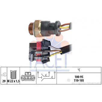 Interrupteur de température, ventilateur de radiateur FACET 7.5615