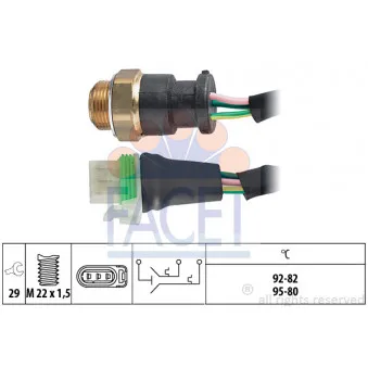 Interrupteur de température, ventilateur de radiateur FACET 7.5618