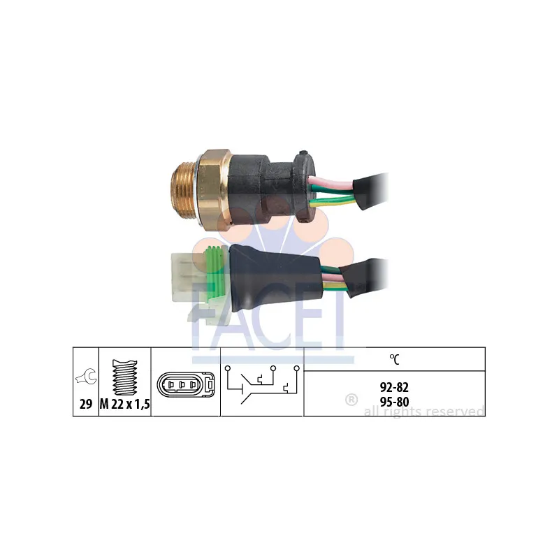 Interrupteur de température, ventilateur de radiateur FACET 7.5618