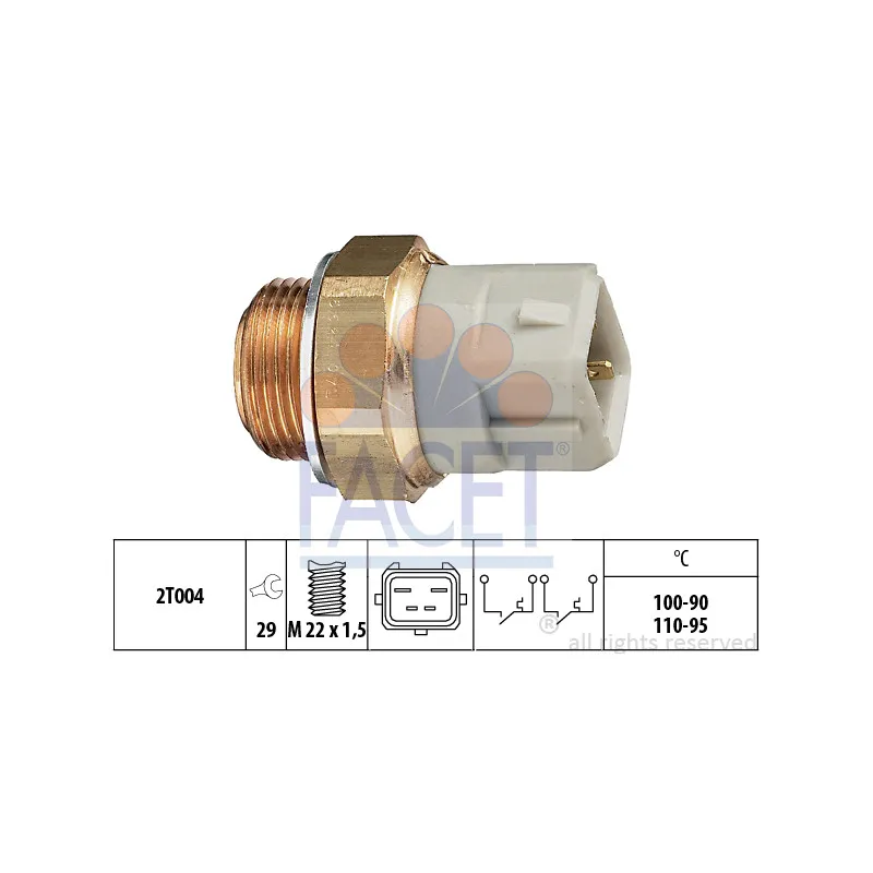 Interrupteur de température, ventilateur de radiateur FACET 7.5624