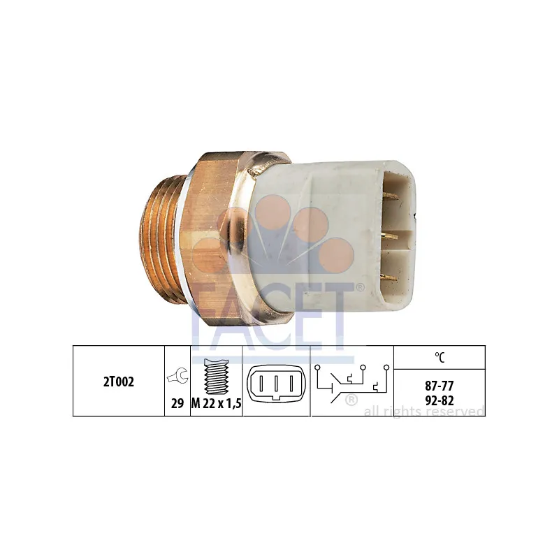 Interrupteur de température, ventilateur de radiateur FACET 7.5626