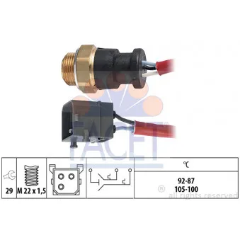 Interrupteur de température, ventilateur de radiateur FACET 7.5627