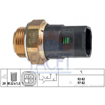 Interrupteur de température, ventilateur de radiateur FACET 7.5628
