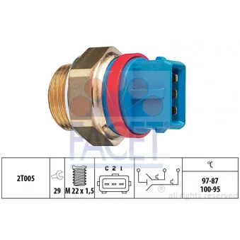 Interrupteur de température, ventilateur de radiateur FACET 7.5631