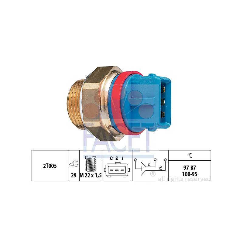 Interrupteur de température, ventilateur de radiateur FACET 7.5631