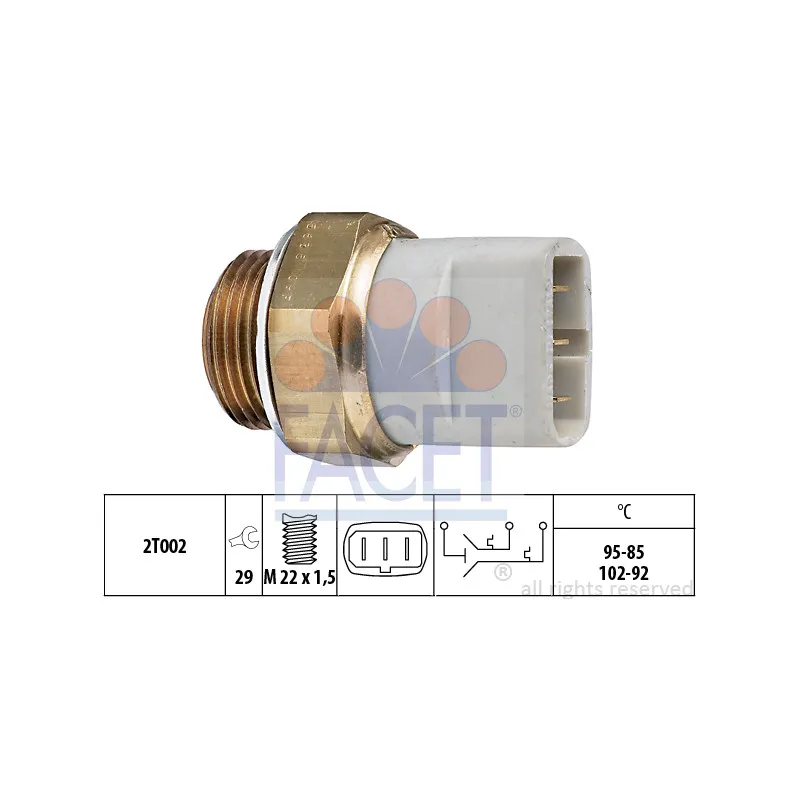 Interrupteur de température, ventilateur de radiateur FACET 7.5635
