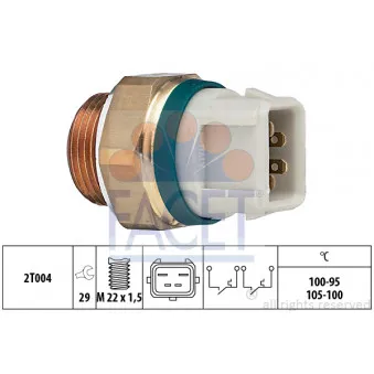 Interrupteur de température, ventilateur de radiateur FACET 7.5638