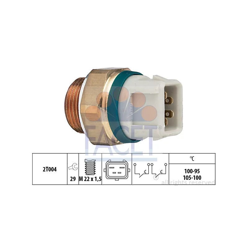 Interrupteur de température, ventilateur de radiateur FACET 7.5638