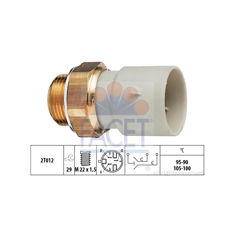Interrupteur de température, ventilateur de radiateur FACET 7.5639