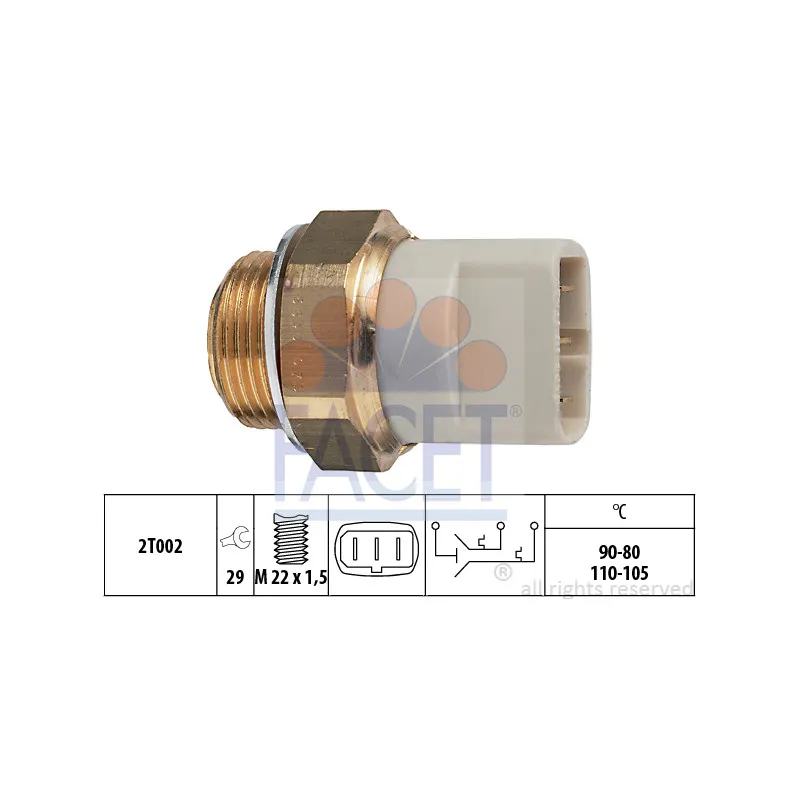 Interrupteur de température, ventilateur de radiateur FACET 7.5640